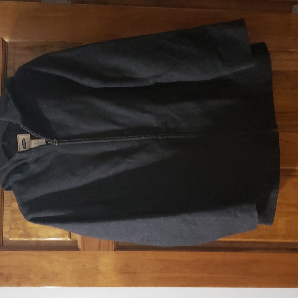 Old Navy Hooded Pea Coat Medium Black